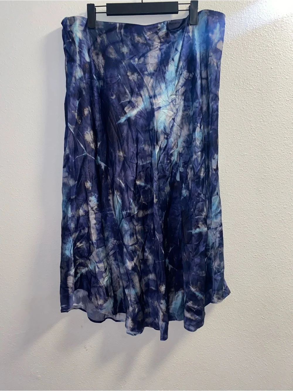 Johnny Was Navy and Light Blue Tie-Dye Flowing Maxi Skirt